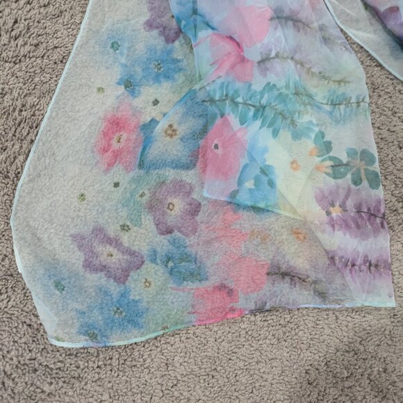 Blue Silk Scarf - Picture 2 of 3